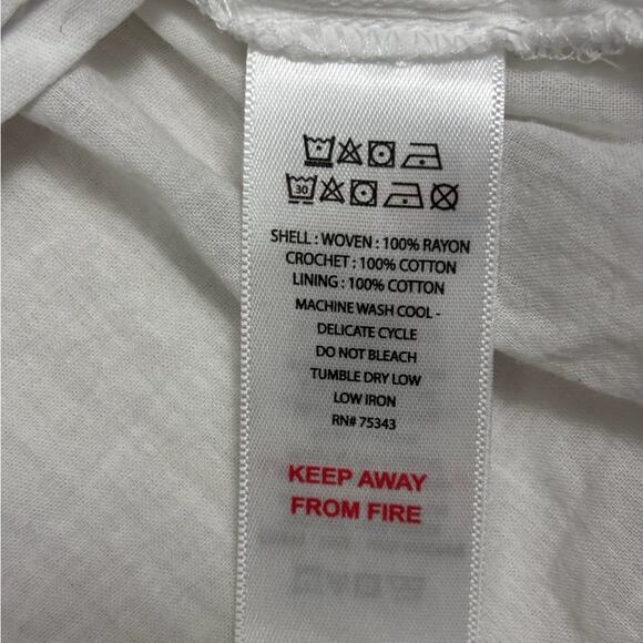 Cynthia Rowley Sleepwear Women’s Blue and White Crocheted Dress Size Small - Picture 3 of 7